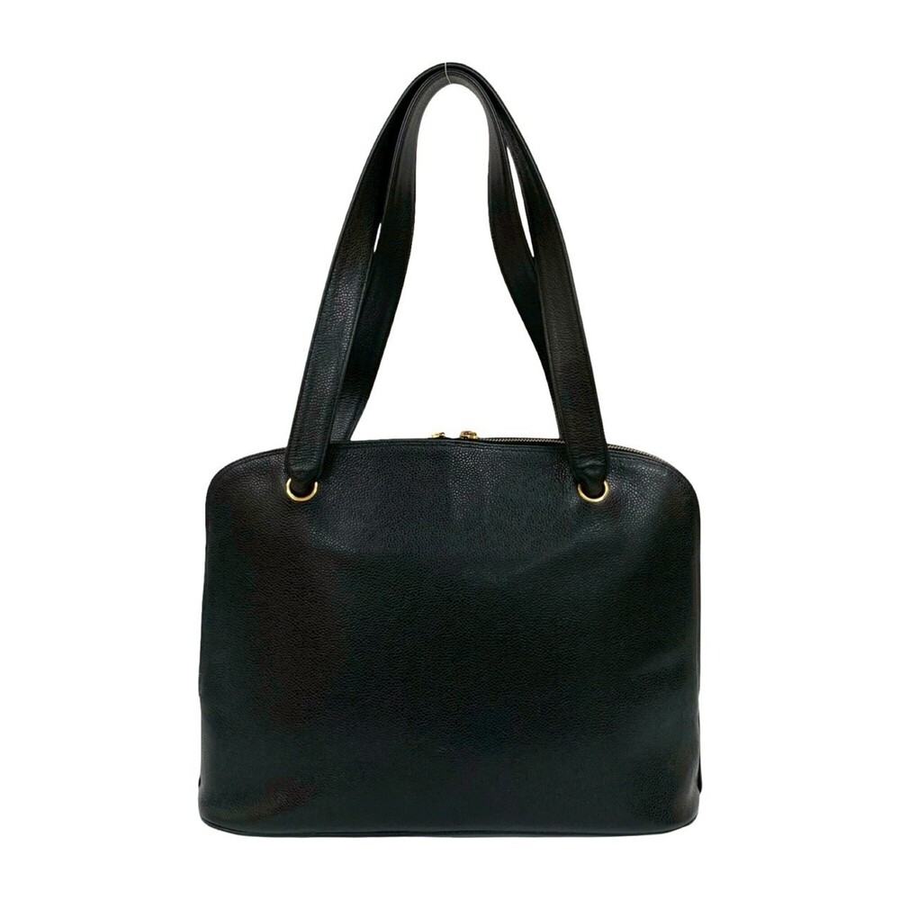 CHANEL Vintage Black Caviar Leather Logo Shoulder Bag - Picture 3 of 10